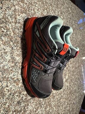 Salomon Women's Athletic Trail Shoes - Gray with Orange and Mint